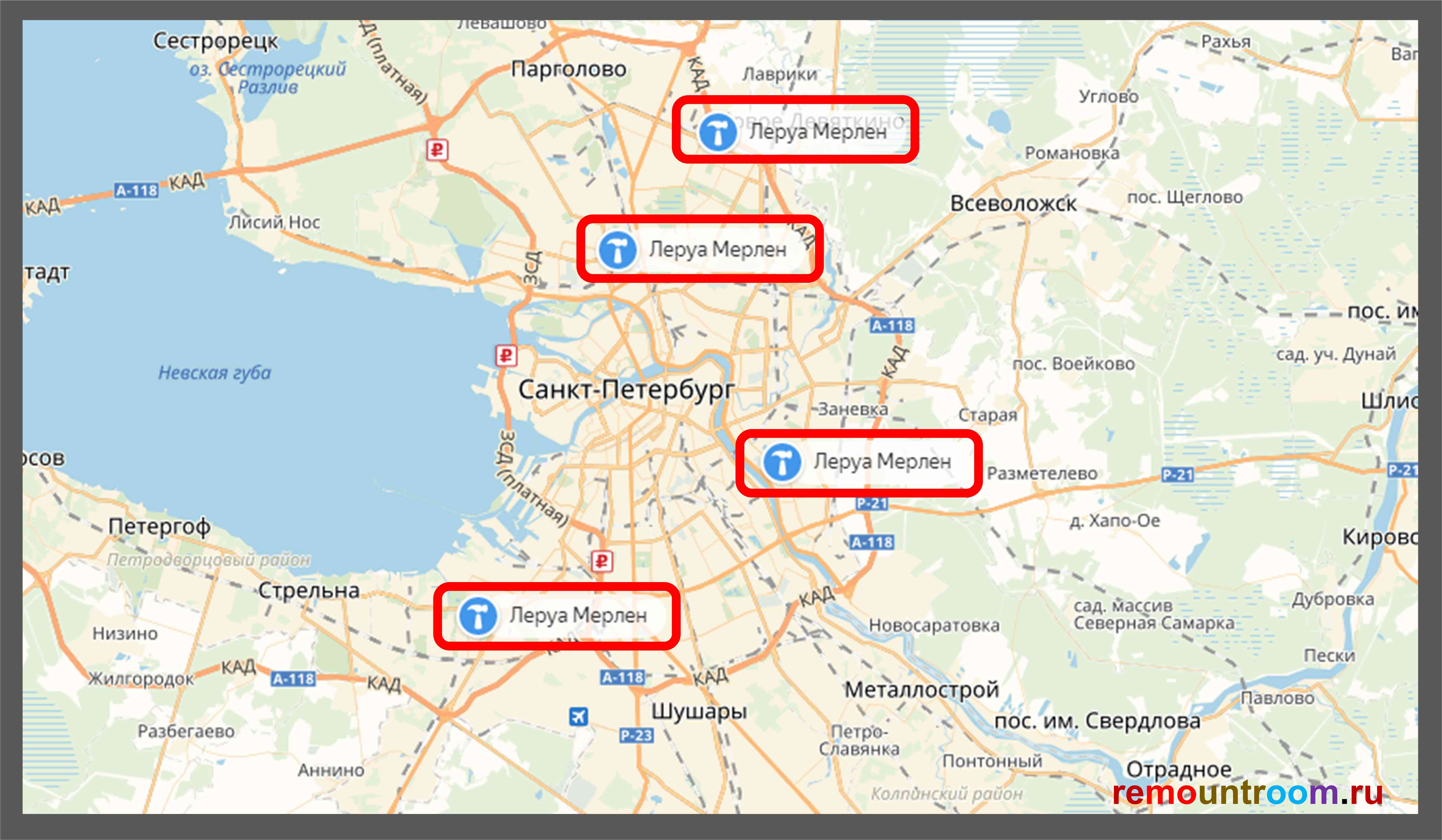 Леруа Мерлен Спб Адреса Магазинов На Карте